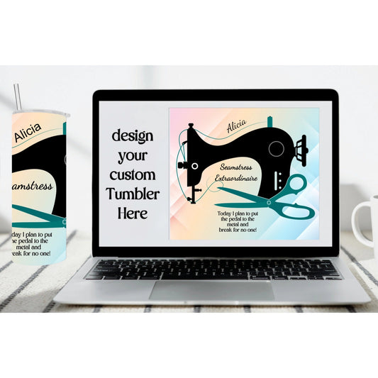 Pedal & Stitch Personalized Seamstress Tumbler – 20oz