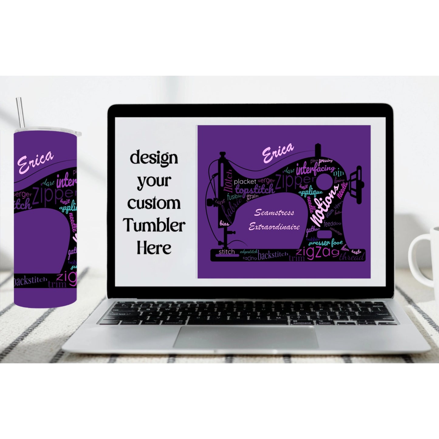 Seamstress Extraordinaire Personalized Tumbler