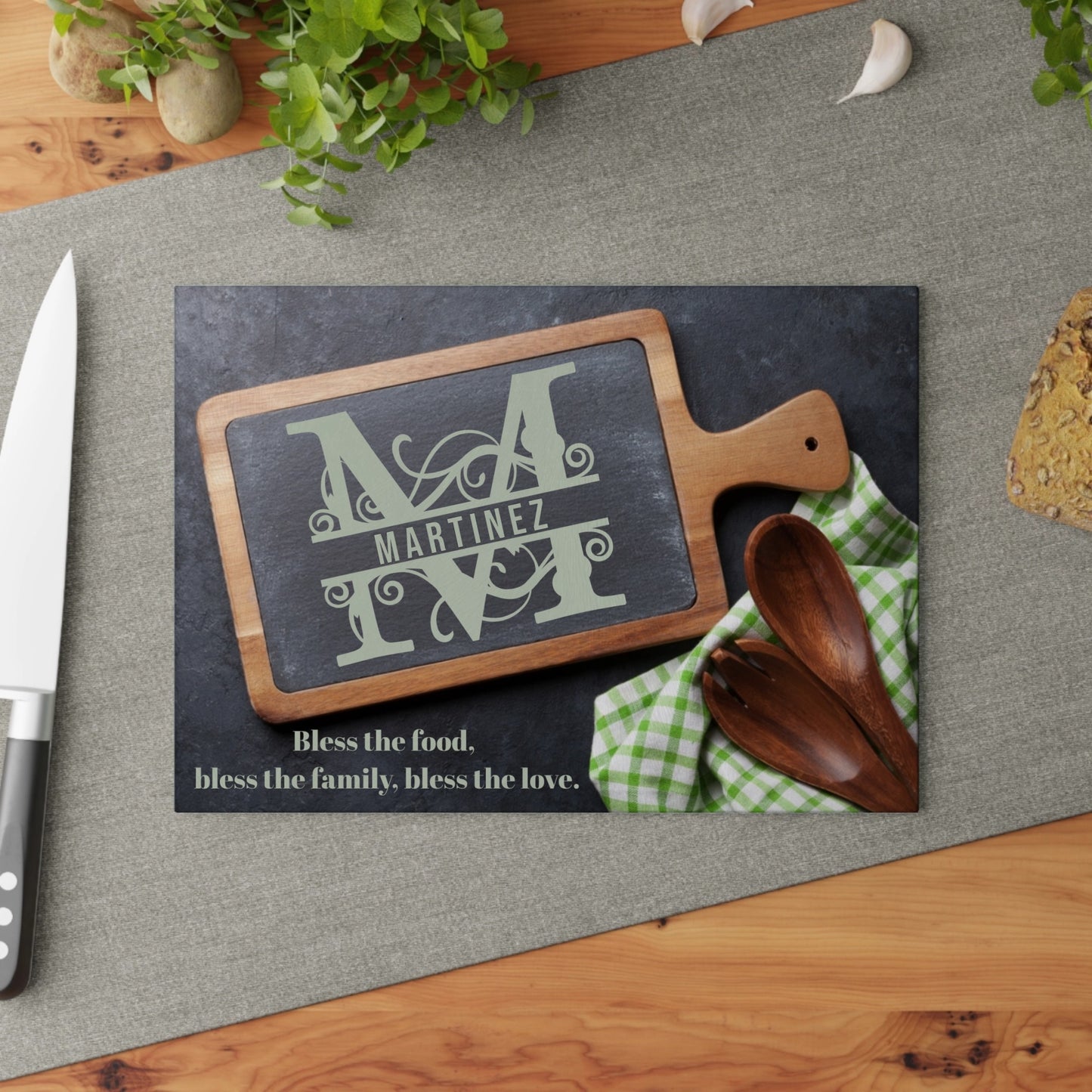 Personalized Monogram Glass Cutting Board #38