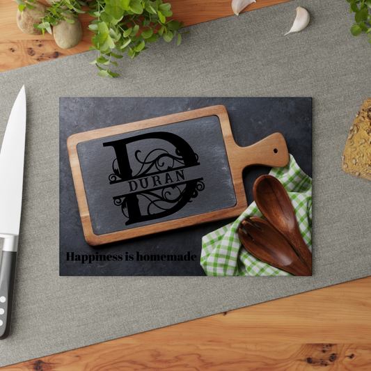 The Slate & Wood Monogram Cutting Board – Classic Hearth Edition