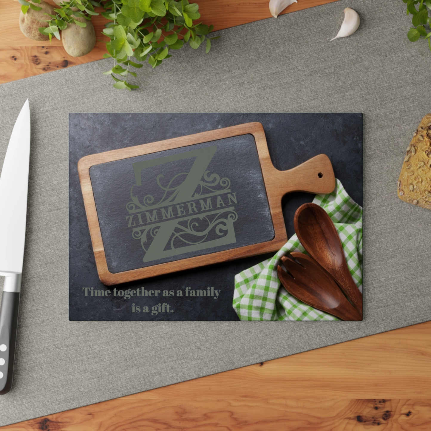Personalized Monogram Glass Cutting Board #38