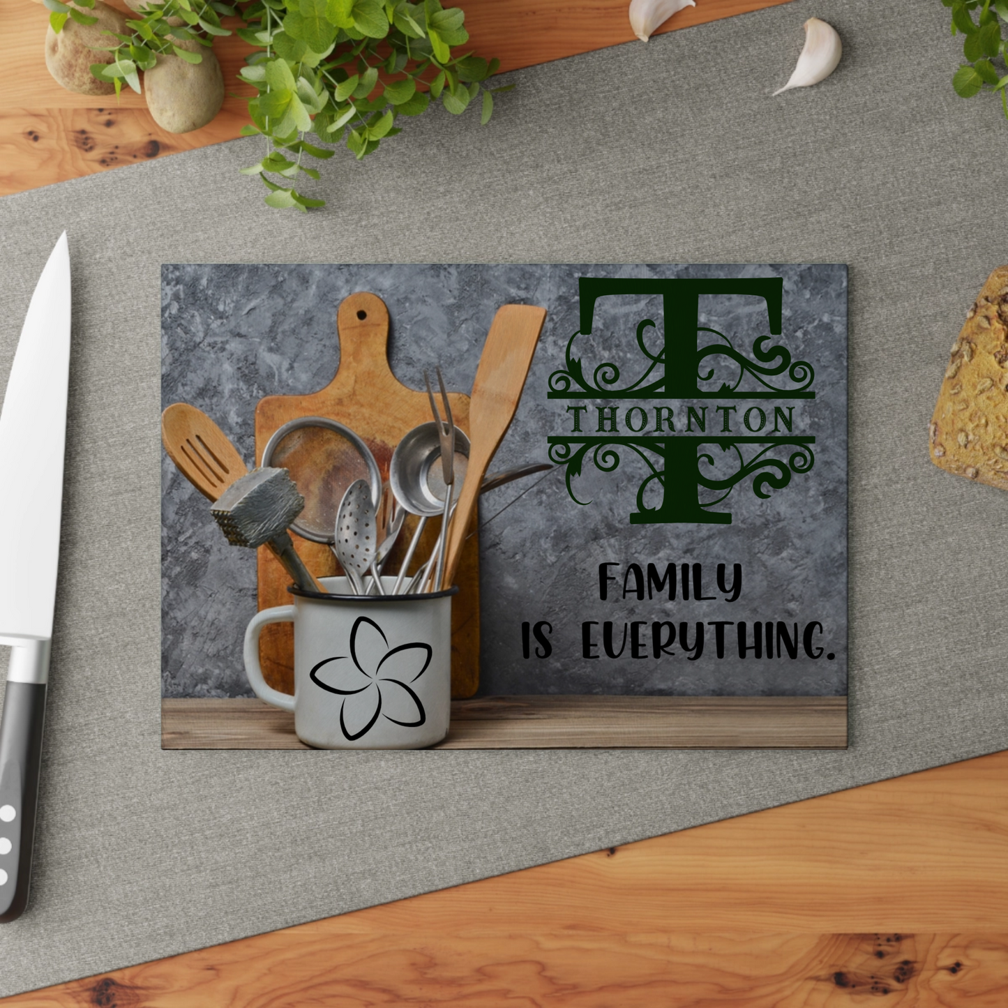 Personalized Monogram Glass Cutting Board #40