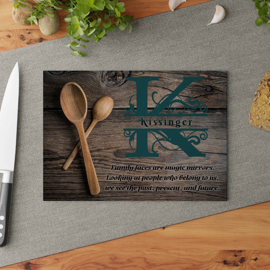 The Heritage Monogram Cutting Board – Rustic Wood Edition