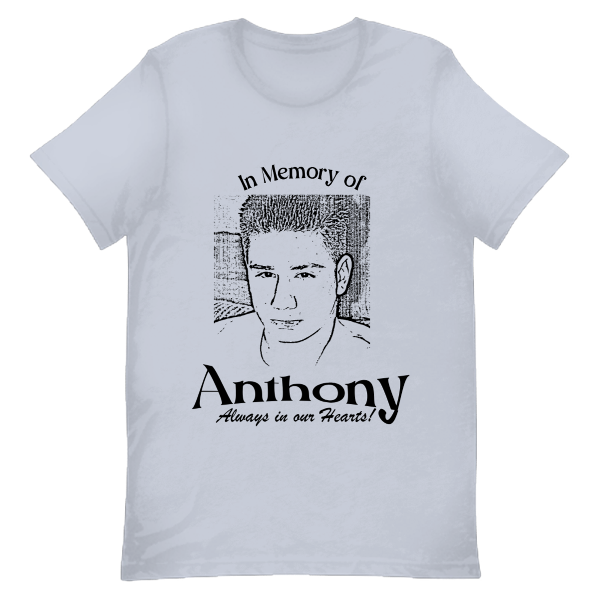 Pencil Portrait Tribute Tee – Personalized Memorial Shirt