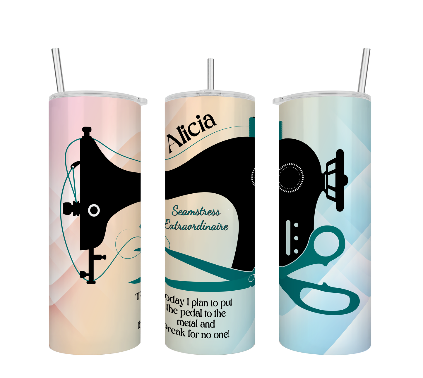 Pedal to the Metal Personalized Sewing Tumbler