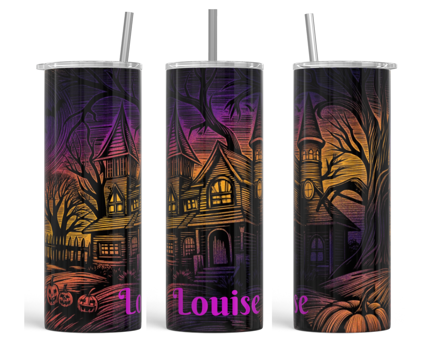 Haunted House Personalized Tumbler
