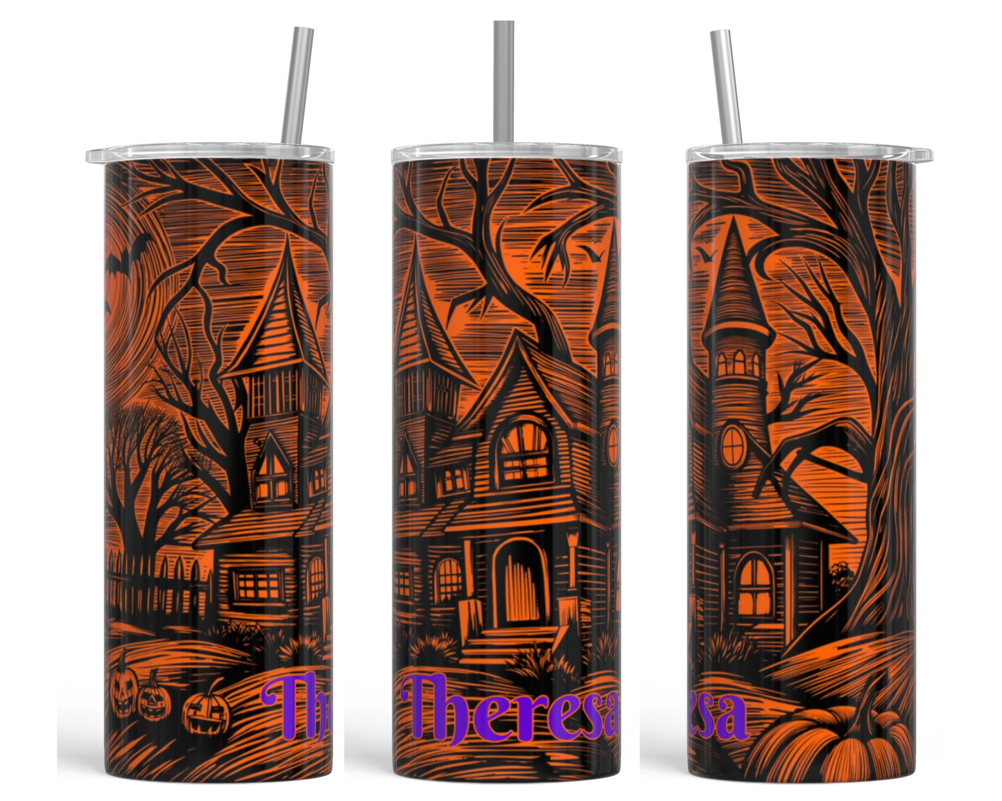 Haunted House Personalized Tumbler