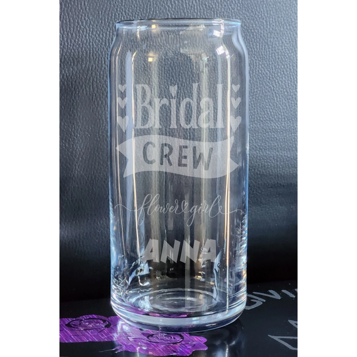 Wedding Party Glass Can ~ 20 ounce