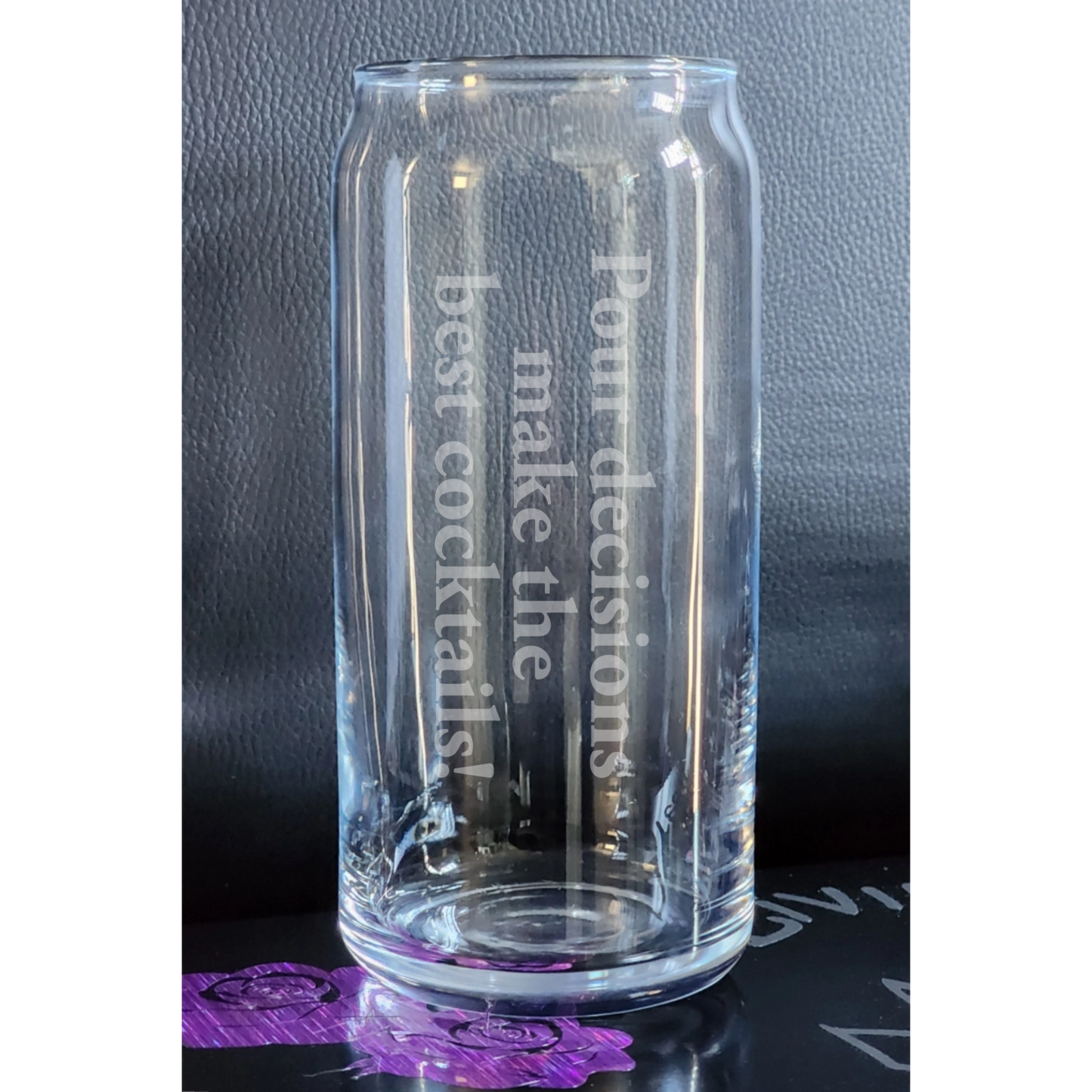 Text Glass Can ~ 20 ounce