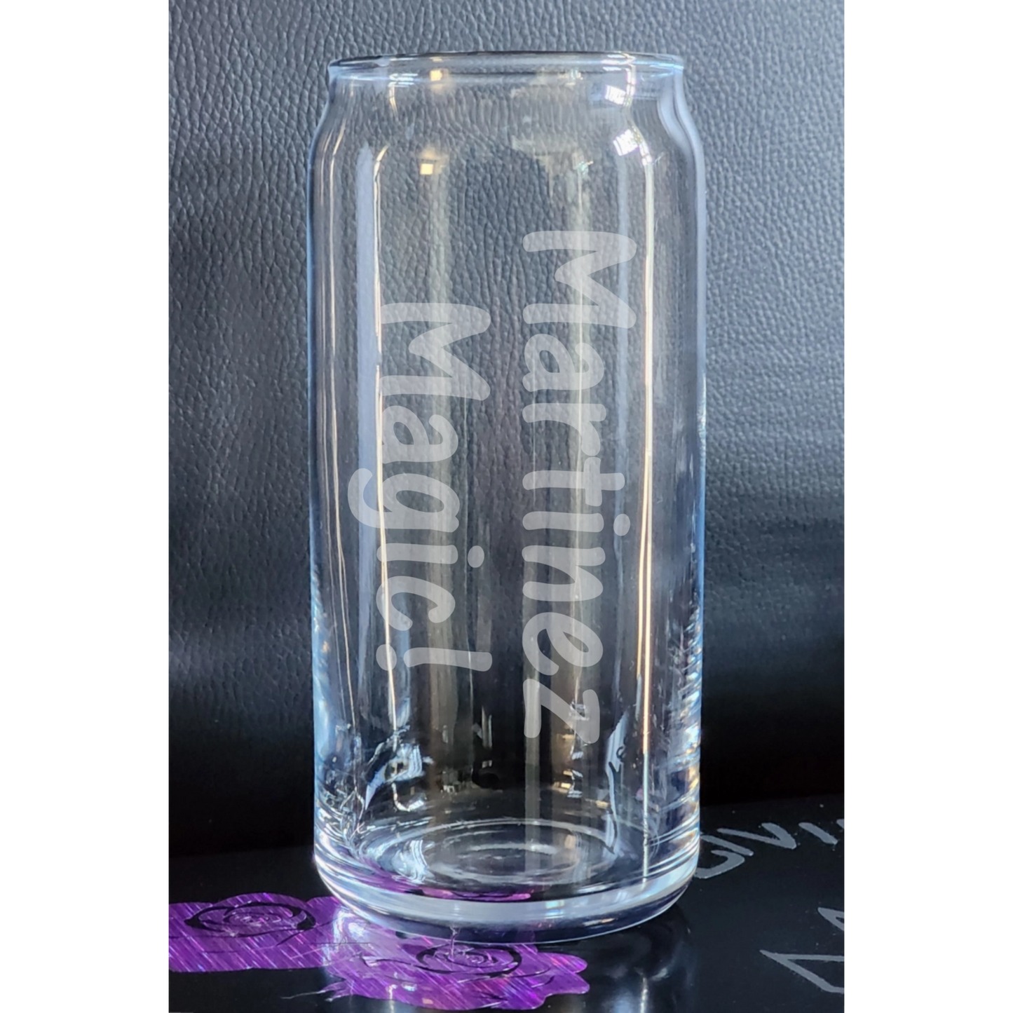 Text Glass Can ~ 20 ounce