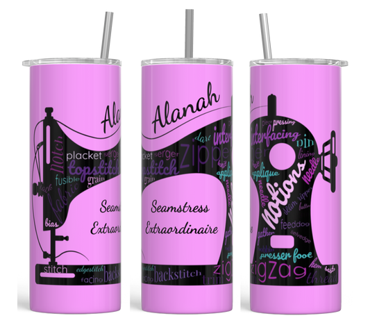 Sew Crafty Personalized Seamstress Tumbler – 20oz