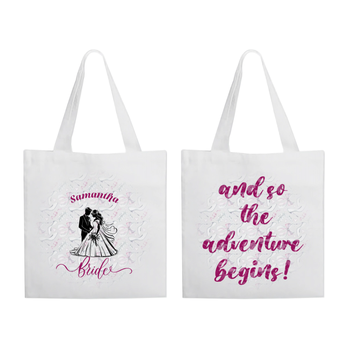 Personalized Wedding Tote Bag with name