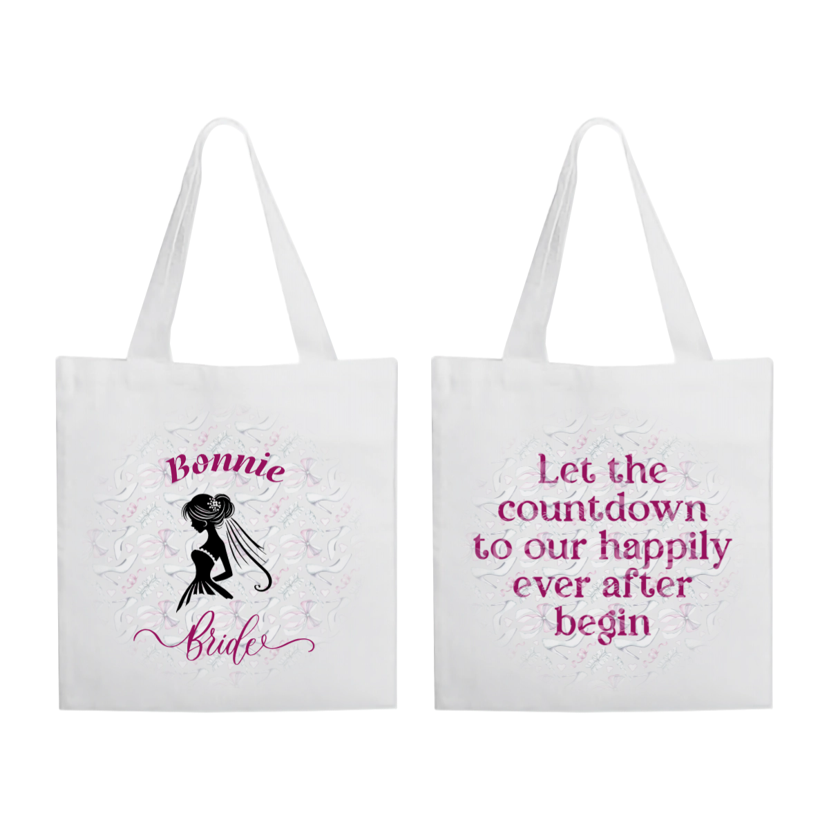 Personalized Wedding Tote Bag with name