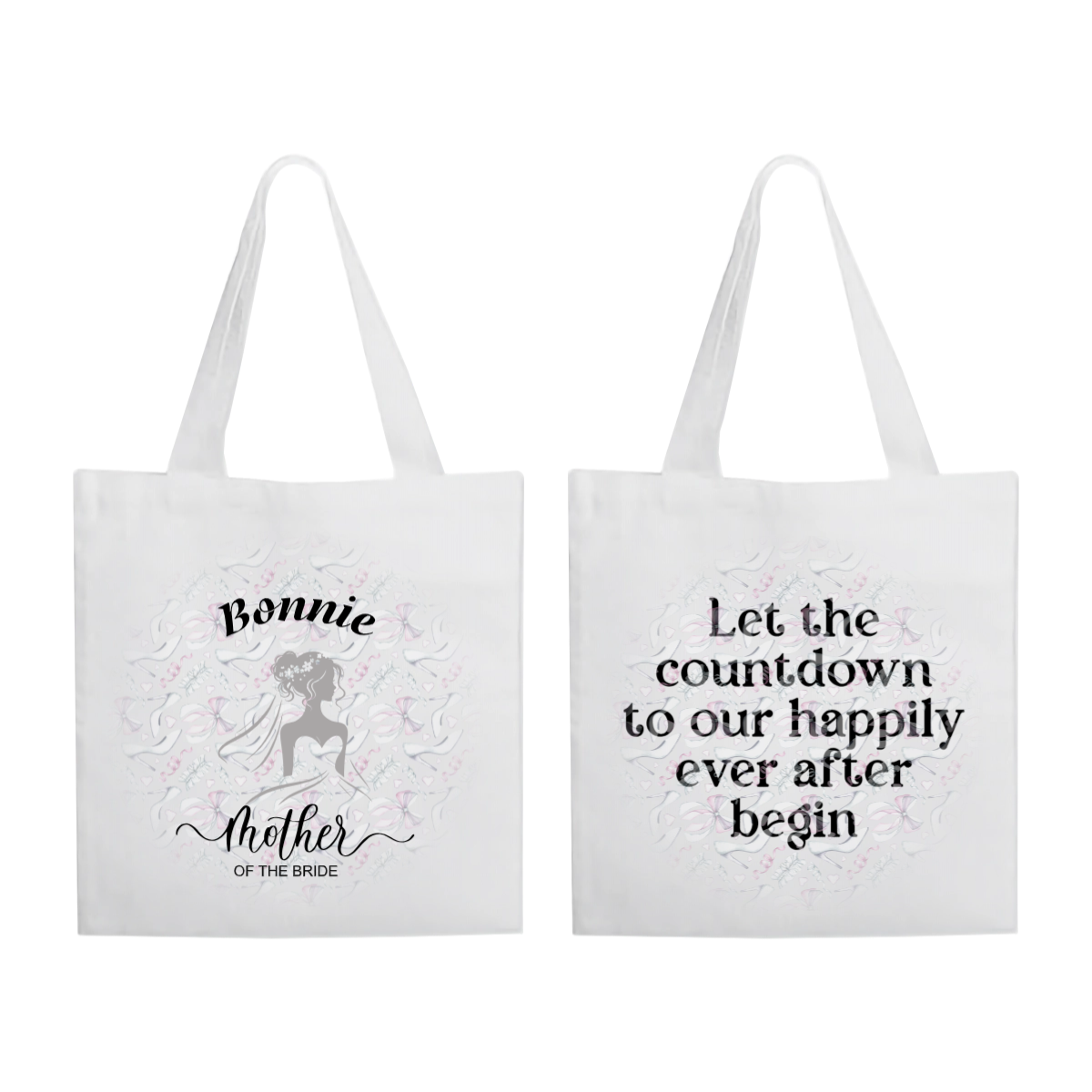 Personalized Wedding Tote Bag with name