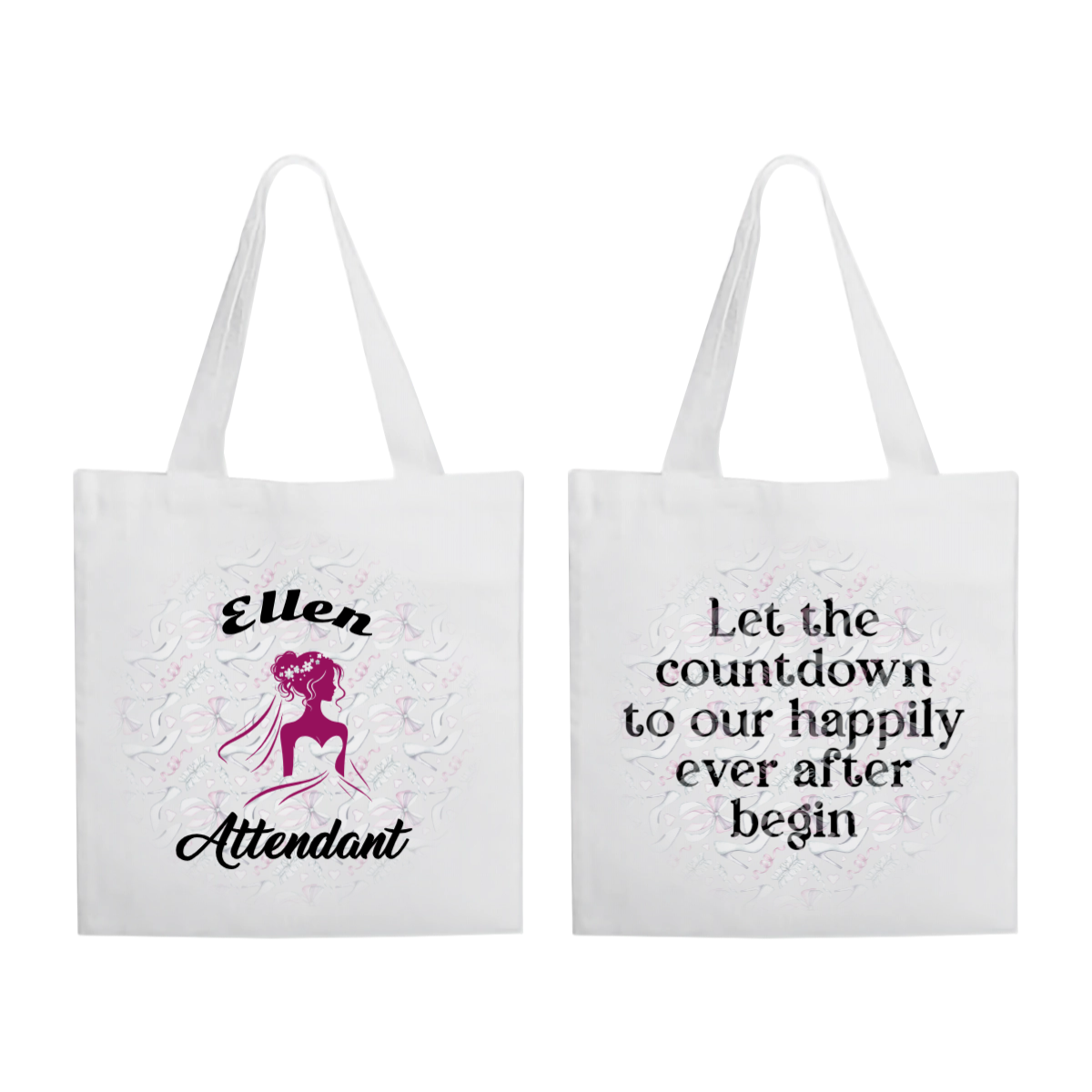 Personalized Wedding Tote Bag with name