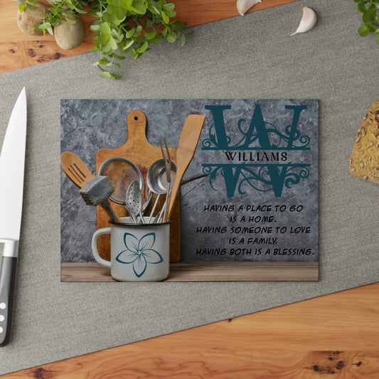 Personalized Monogram Glass Cutting Board #40