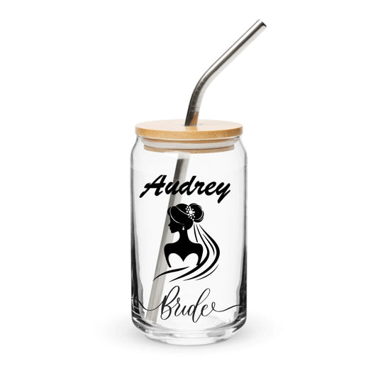 Wedding Can-Shaped Glass (16 oz)