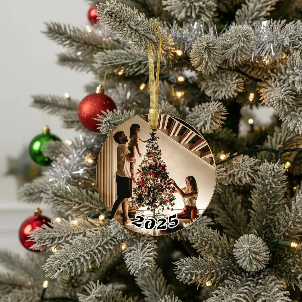 Personalized Glass Photo Ornament – Custom Keepsake or Suncatcher