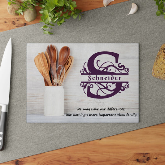Personalized Monogram Glass Cutting Board #10