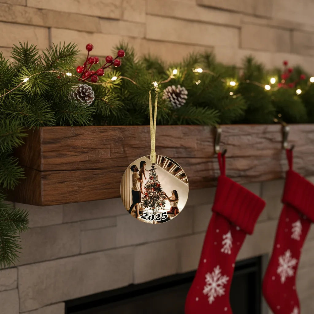 Personalized Glass Photo Ornament – Custom Keepsake or Suncatcher