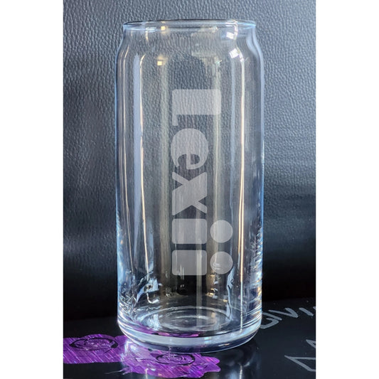 Text Glass Can ~ 20 ounce