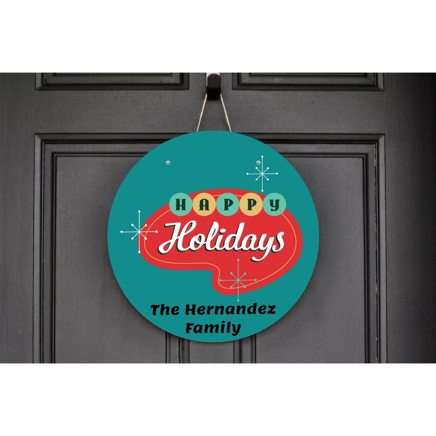 Mid Century Modern Happy Holidays Sign