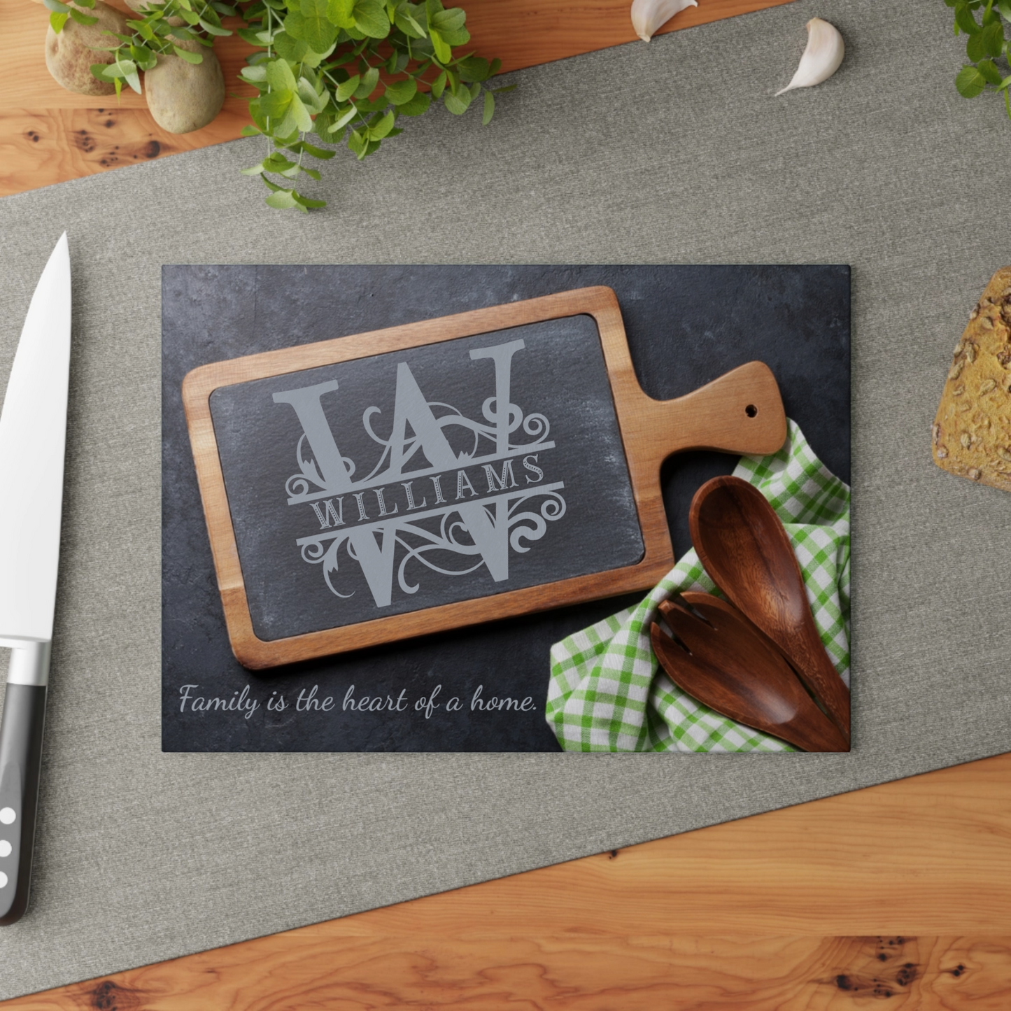 Personalized Monogram Glass Cutting Board #38