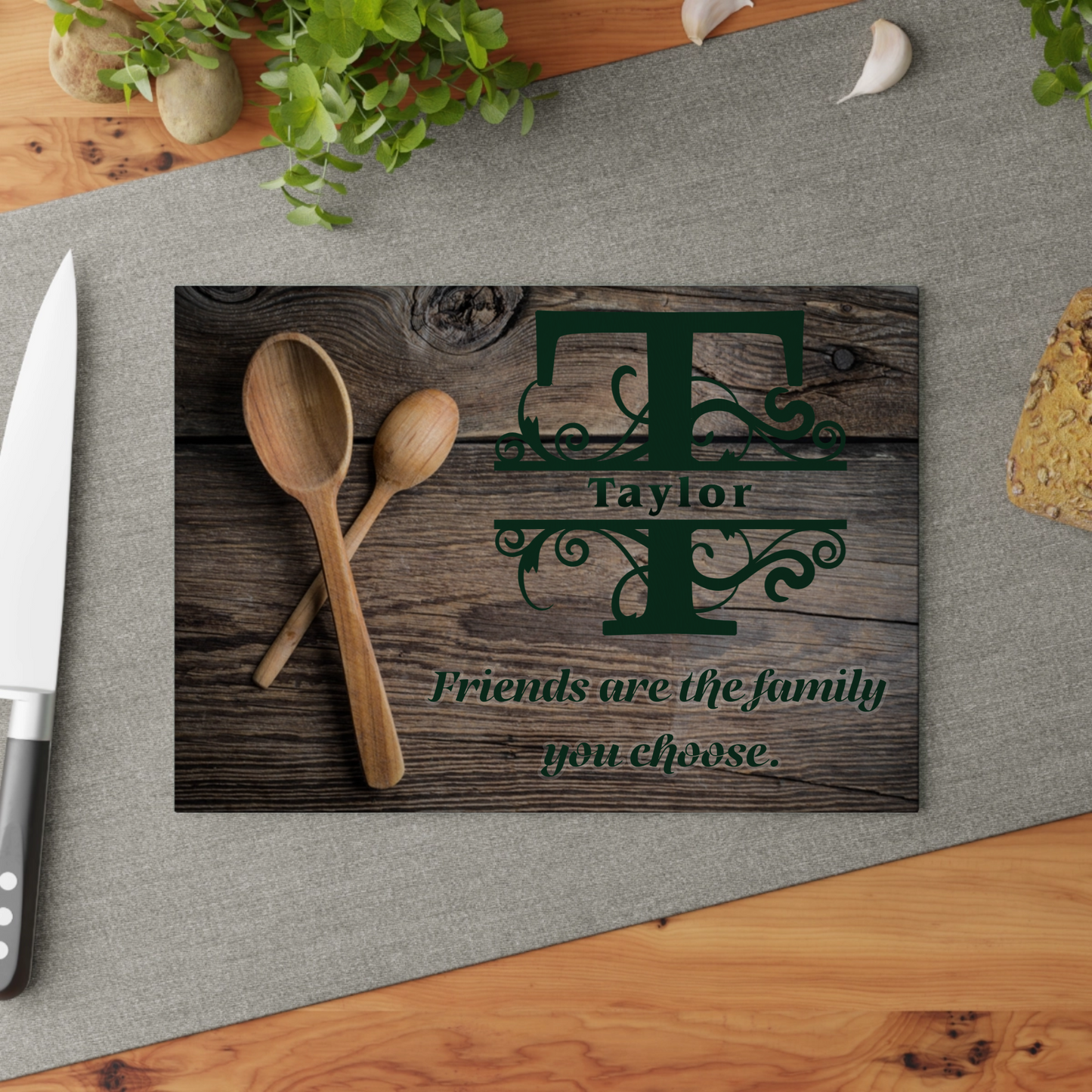 Personalized Monogram Glass Cutting Board #47