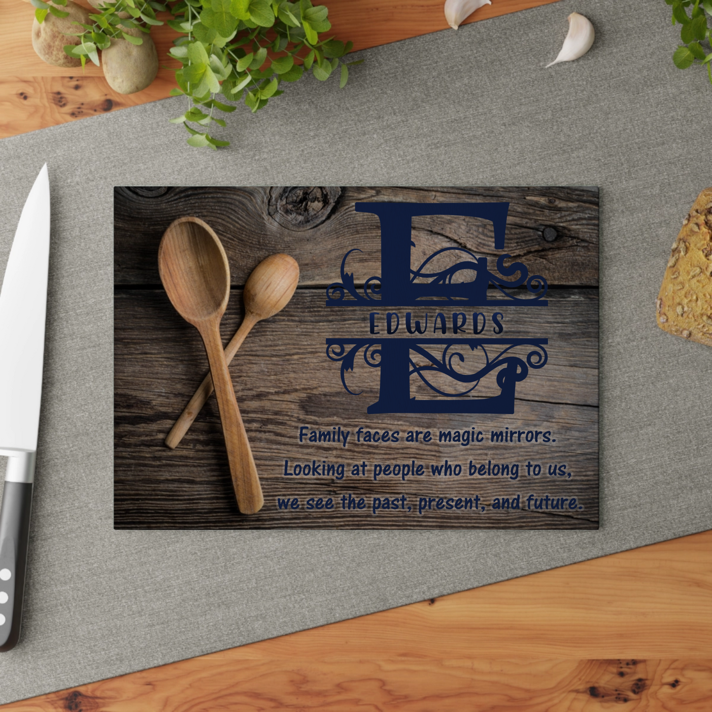 Personalized Monogram Glass Cutting Board #47