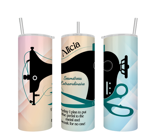 Pedal to the Metal Personalized Sewing Tumbler