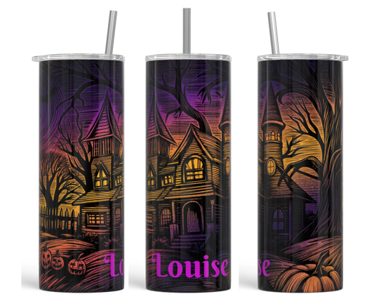 Haunted House Personalized Tumbler