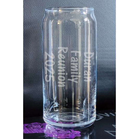 Text Glass Can ~ 20 ounce
