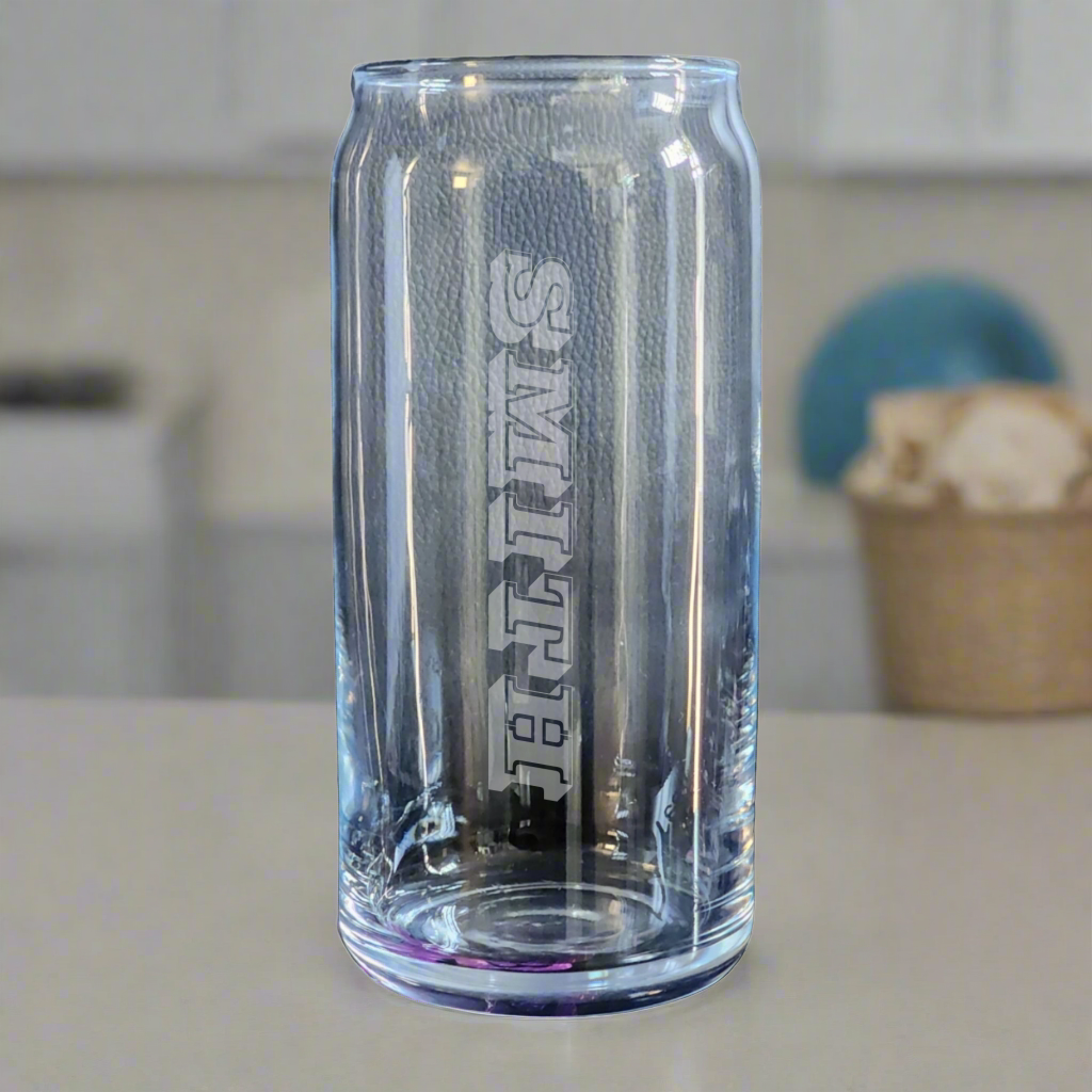 Sample Personalized Vertical Name Etched glass