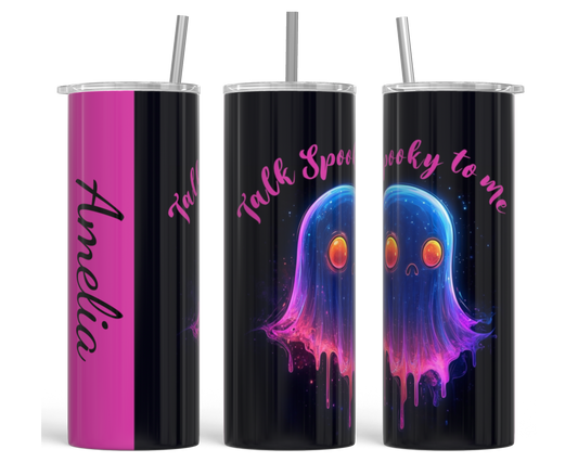 Talk Spooky To Me Personalized Tumbler