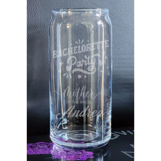 Wedding Party Glass Can ~ 20 ounce