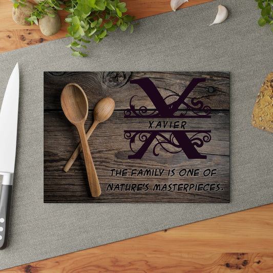 Personalized Monogram Glass Cutting Board #47