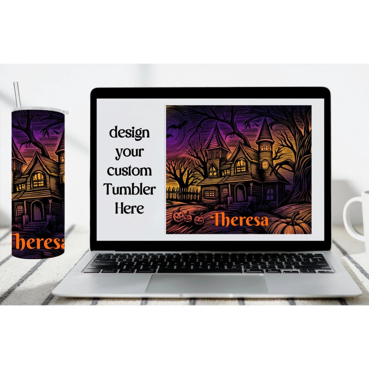 Haunted House Personalized Tumbler